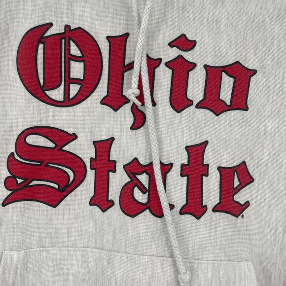 Y2K Champion Reverse Weave Ohio State Hoodie Mens Small Gothic Old English NCAA - Picture 3 of 11